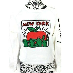 SPRZ NY Graphic Sweatshirt Keith Haring XS White